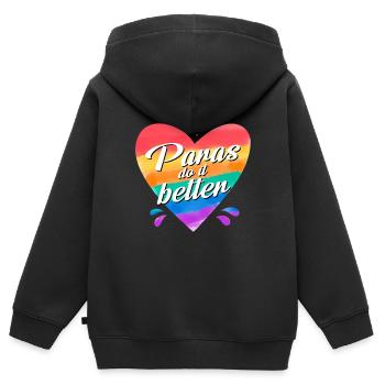 Les paras le font mieux - Sweat Premium à capuche zippé enfant bio - noir - Dos - AI Model Kid Male (0cm)