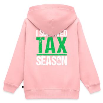 Ich habe die Steuersaison überlebt Lustige Buchhaltung CPA - Kinder Premium Organic Zip Hoodie - Rosa - Hinten - AI Model Kid Female (0cm)