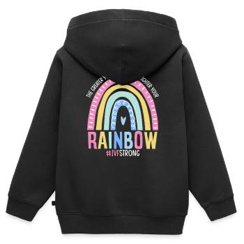 Plus votre tempête est grande, plus votre arc-en-ciel est brillant - Sweat Premium à capuche zippé enfant bio - noir - Dos - AI Model Kid Male (0cm)