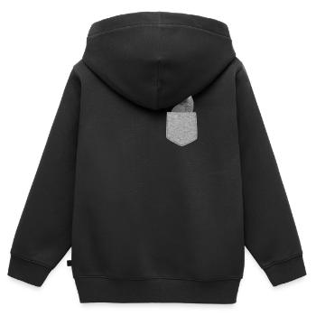 Fake Pocket Afrikanischer Grauer Papagei Lustiger Vogel Neuheit - Kinder Premium Organic Zip Hoodie - Schwarz - Hinten - AI Model Kid Male (0cm)