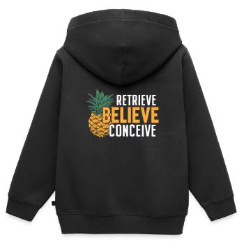 Récupérer Croire Concevoir Drôle FIV Ananas - Sweat Premium à capuche zippé enfant bio - noir - Dos - AI Model Kid Male (0cm)