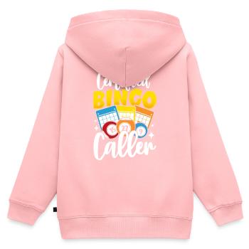 Certifié Bingo Caller Funny Gambling Holler - Sweat Premium à capuche zippé enfant bio - rose - Dos - AI Model Kid Female (0cm)