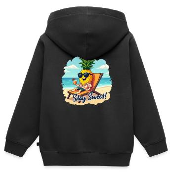 ANANAS - Sweat Premium à capuche zippé enfant bio - noir - Dos - AI Model Kid Male (0cm)