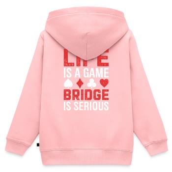 Bridge Kartenspiel Lustiges Deck Trick Nehmen Vertrag - Kinder Premium Organic Zip Hoodie - Rosa - Hinten - AI Model Kid Female (0cm)