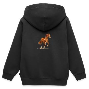 Running horse in motion - Kids Premium Organic Zip-up Hoodie - black - Back - AI Model Kid Male (0cm)
