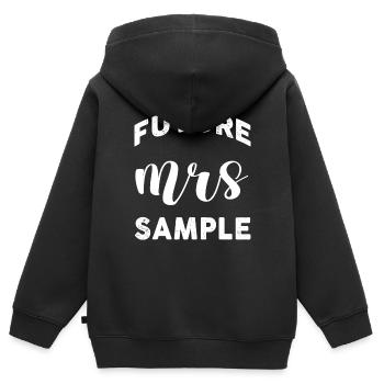 Future Mrs Sample Personalized Customized - Kinder Premium Organic Zip Hoodie - Schwarz - Hinten - AI Model Kid Male (0cm)