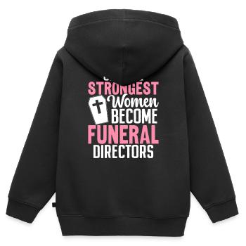 Bestattungsunternehmer Lustige Einbalsamierung Beerdigung - Kinder Premium Organic Zip Hoodie - Schwarz - Hinten - AI Model Kid Male (0cm)