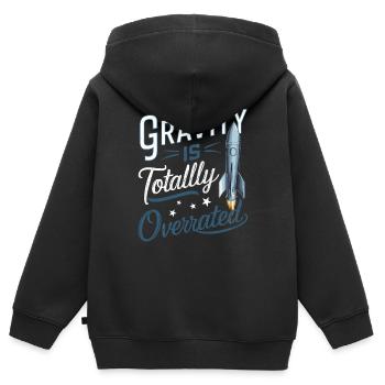 Gravity Is Totally Overrated Model Rocket - Kids Premium Organic Zip-up Hoodie - black - Back - AI Model Kid Male (0cm)