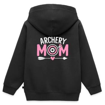 Bogenschießen Mama Compound Bogen Jagd Lustige Mama Pfeil - Kinder Premium Organic Zip Hoodie - Schwarz - Hinten - AI Model Kid Male (0cm)