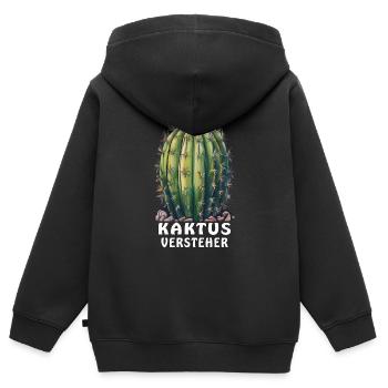 KAKTUS VERSTEHER - Kinder Premium Organic Zip Hoodie - Schwarz - Hinten - AI Model Kid Male (0cm)