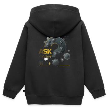 QUESTION, DEMANDE - Sweat Premium à capuche zippé enfant bio - noir - Dos - AI Model Kid Male (0cm)