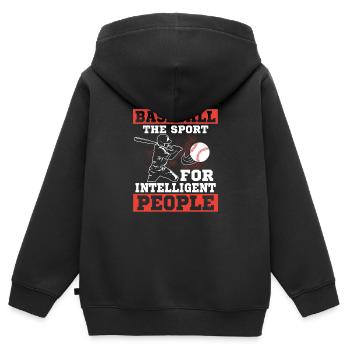 Baseball Le sport pour les gens intelligents Softball - Sweat Premium à capuche zippé enfant bio - noir - Dos - AI Model Kid Male (0cm)