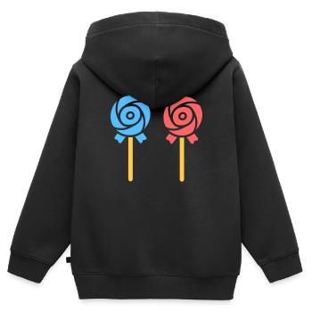 candy - Kids Premium Organic Zip-up Hoodie - black - Back - AI Model Kid Male (0cm)