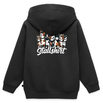 Pferde Stall Geschenk Gbeurtstag Reiten - Kinder Premium Organic Zip Hoodie - Schwarz - Hinten - AI Model Kid Male (0cm)