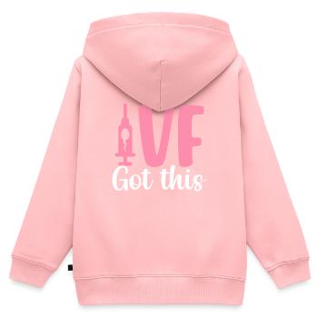 La FIV a eu ce drôle dans l’infertilité de la FIV sur huit - Sweat Premium à capuche zippé enfant bio - rose - Dos - AI Model Kid Female (0cm)