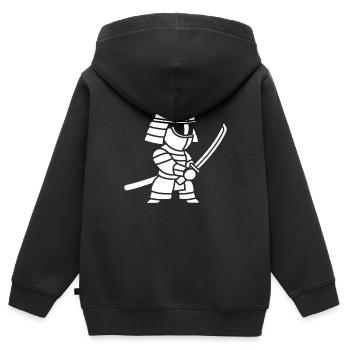 KENDO - Sweat Premium à capuche zippé enfant bio - noir - Dos - AI Model Kid Male (0cm)
