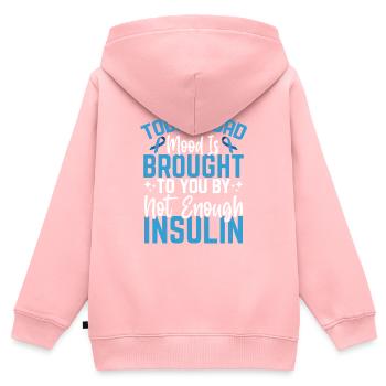 Funny Diabetic Blue and Grey Ribbon Diabetes - Kids Premium Organic Zip-up Hoodie - rose - Back - AI Model Kid Female (0cm)