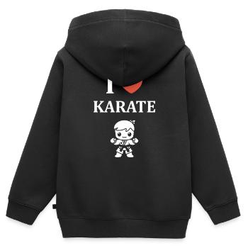 karate - Sweat Premium à capuche zippé enfant bio - noir - Dos - AI Model Kid Male (0cm)