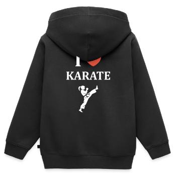 karate - Sweat Premium à capuche zippé enfant bio - noir - Dos - AI Model Kid Male (0cm)