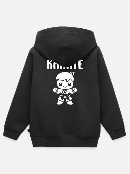 karate - Kinder Premium zip hoodie biologisch - zwart