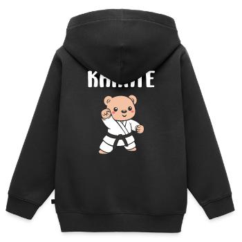 karate - Sweat Premium à capuche zippé enfant bio - noir - Dos - AI Model Kid Male (0cm)