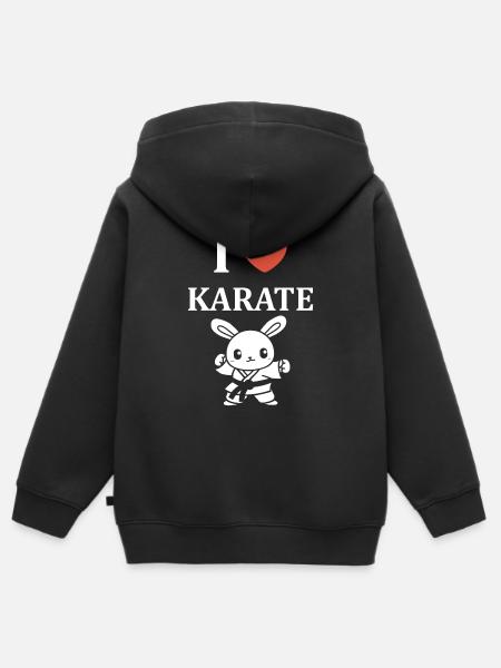 karate - Kinder Premium zip hoodie biologisch - zwart