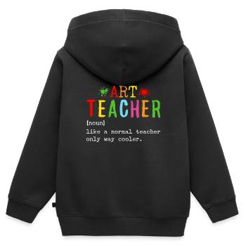 Kunstlehrer Lustige Definition Zurück zur Schule Kunst - Kinder Premium Organic Zip Hoodie - Schwarz - Hinten - AI Model Kid Male (0cm)