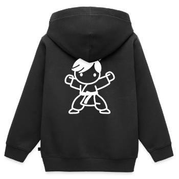 karate - Sweat Premium à capuche zippé enfant bio - noir - Dos - AI Model Kid Male (0cm)