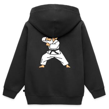 karate - Sweat Premium à capuche zippé enfant bio - noir - Dos - AI Model Kid Male (0cm)