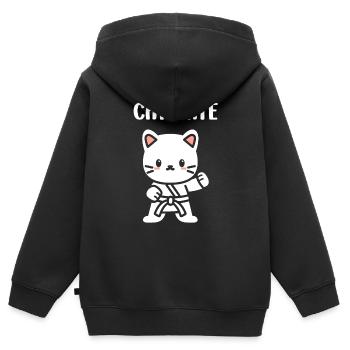 karate - Sweat Premium à capuche zippé enfant bio - noir - Dos - AI Model Kid Male (0cm)