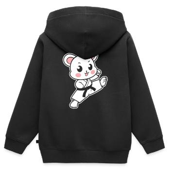 karate - Sweat Premium à capuche zippé enfant bio - noir - Dos - AI Model Kid Male (0cm)
