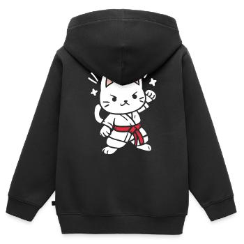karate - Sweat Premium à capuche zippé enfant bio - noir - Dos - AI Model Kid Male (0cm)