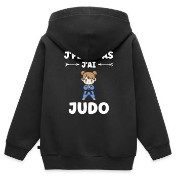 judo - Sweat Premium à capuche zippé enfant bio - noir - Dos - AI Model Kid Male (0cm)
