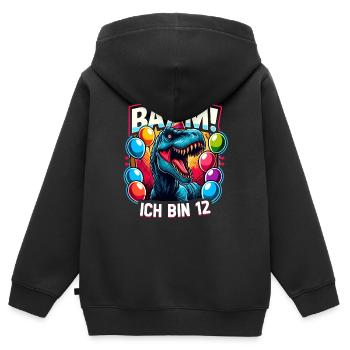 12 Jahre Geschenk Geburtstag Junge Mädchen - Kinder Premium Organic Zip Hoodie - Schwarz - Hinten - AI Model Kid Male (0cm)