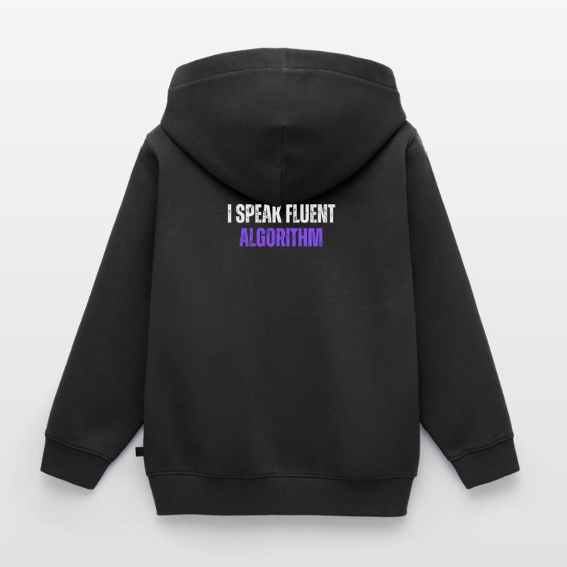 Je parle couramment Algorithme Codage Geek Codage amusant Sweat Premium à capuche zippé enfant bio