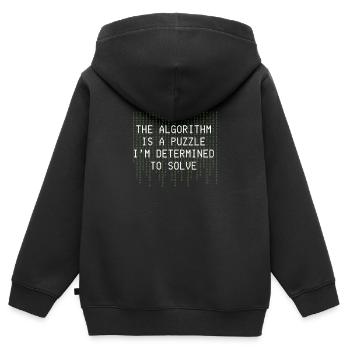 Algorithmus-Rätsel Binärcode lösen - Kinder Premium Organic Zip Hoodie - Schwarz - Hinten - AI Model Kid Male (0cm)