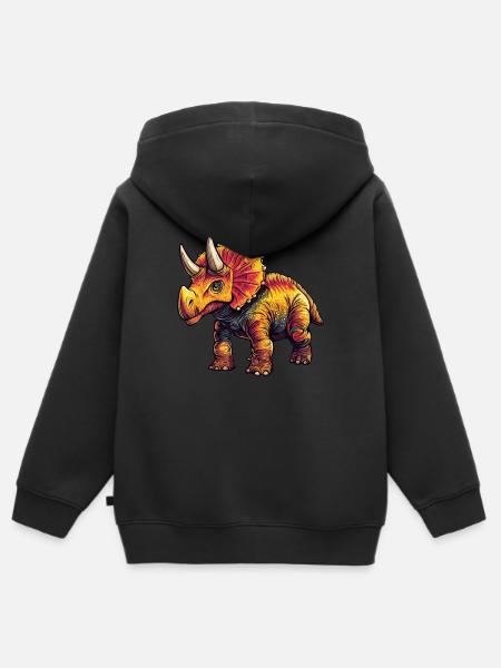 Triceratops - Kinder Premium Organic Zip Hoodie - Schwarz