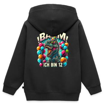 12 Jahre Geschenk Geburtstag Junge Mädchen - Kinder Premium Organic Zip Hoodie - Schwarz - Hinten - AI Model Kid Male (0cm)