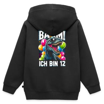 12 Jahre Geschenk Geburtstag Junge Mädchen - Kinder Premium Organic Zip Hoodie - Schwarz - Hinten - AI Model Kid Male (0cm)
