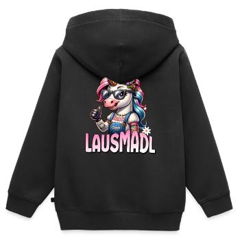 Tracht Damen Outfit Dirndl Ersatz Lausmadl - Kids Premium Organic Zip-up Hoodie - black - Back - AI Model Kid Male (0cm)