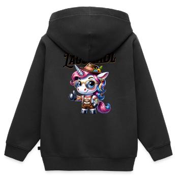 Tracht Damen Outfit Dirndl Ersatz Lausmadl - Kids Premium Organic Zip-up Hoodie - black - Back - AI Model Kid Male (0cm)