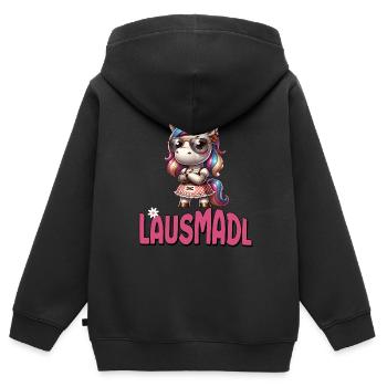 Tracht Damen Outfit Dirndl Ersatz Lausmadl - Kids Premium Organic Zip-up Hoodie - black - Back - AI Model Kid Male (0cm)