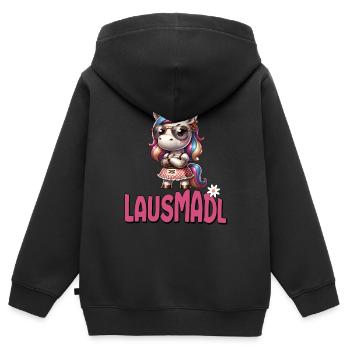 Tracht Damen Outfit Dirndl Ersatz Lausmadl - Kids Premium Organic Zip-up Hoodie - black - Back - AI Model Kid Male (0cm)