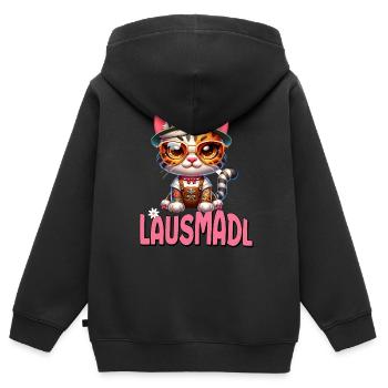 Tracht Damen Outfit Dirndl Ersatz Lausmadl - Kids Premium Organic Zip-up Hoodie - black - Back - AI Model Kid Male (0cm)