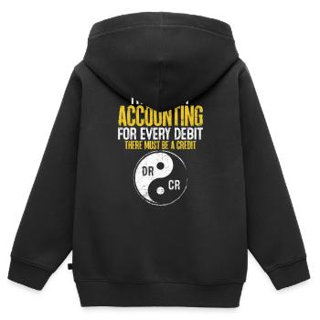 Das Zen der Buchhaltung Lustig CPA Finanzen - Kinder Premium Organic Zip Hoodie - Schwarz - Hinten - AI Model Kid Male (0cm)