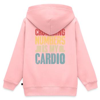 Zahlen knacken ist mein Cardio-Retro lustig - Kinder Premium Organic Zip Hoodie - Rosa - Hinten - AI Model Kid Female (0cm)