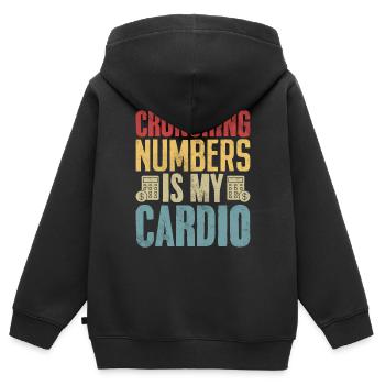 Zahlen knacken ist mein Cardio-Retro lustig - Kinder Premium Organic Zip Hoodie - Schwarz - Hinten - AI Model Kid Male (0cm)