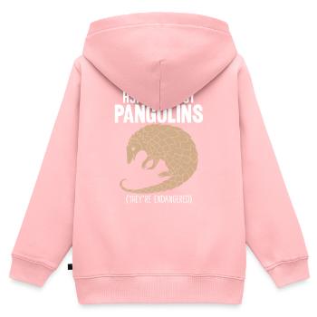 Frag mich nach Schuppentieren nachtaktiv vom Aussterben bedroht - Kinder Premium Organic Zip Hoodie - Rosa - Hinten - AI Model Kid Female (0cm)