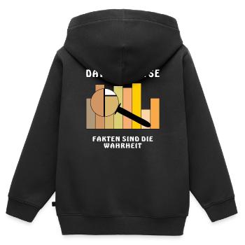 LES FAITS SONT LA VÉRITÉ - Sweat Premium à capuche zippé enfant bio - noir - Dos - AI Model Kid Male (0cm)