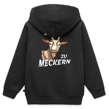 ZIEGE HÖR AUF ZU MECKERN - Kinder Premium Organic Zip Hoodie - Schwarz - Hinten - AI Model Kid Male (0cm)